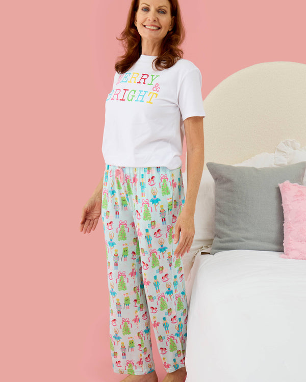 SoftSnooze™ Adult Bamboo Viscose Nutcracker Christmas Wishes Pajama Pants