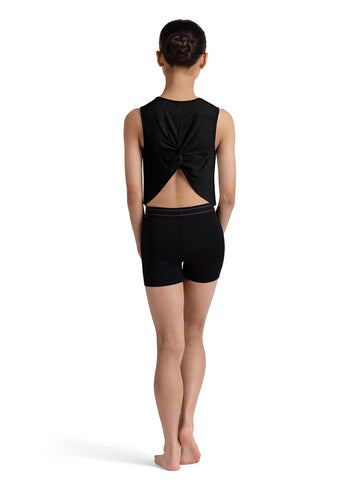 Bloch Cropped Tank w/twisted back and dancer graphic