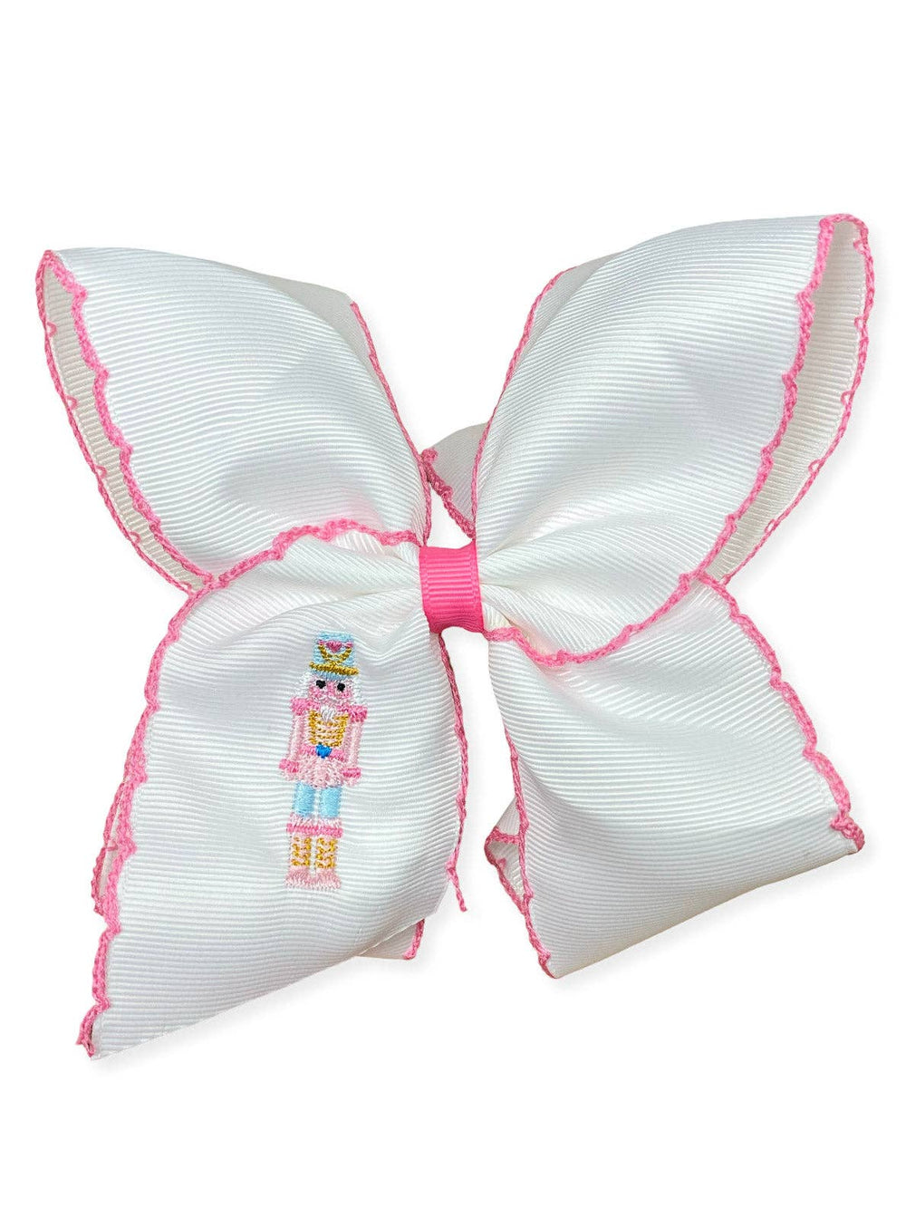 The Hair Bow Co. Pink Nutcracker Embroidered Moonstitch Hair Bow
