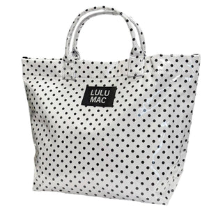 Lulu Mac Tote Bag White/Black Dot