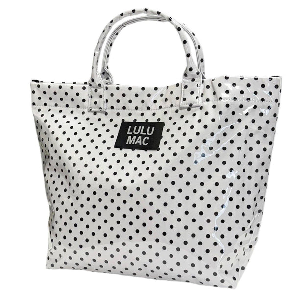 Lulu Mac Tote Bag White/Black Dot
