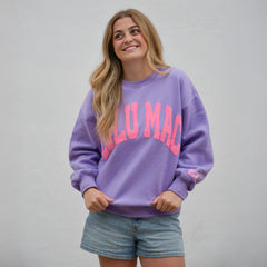 Lulu Mac Adult Sweatshirt in Purple/Pink Puff