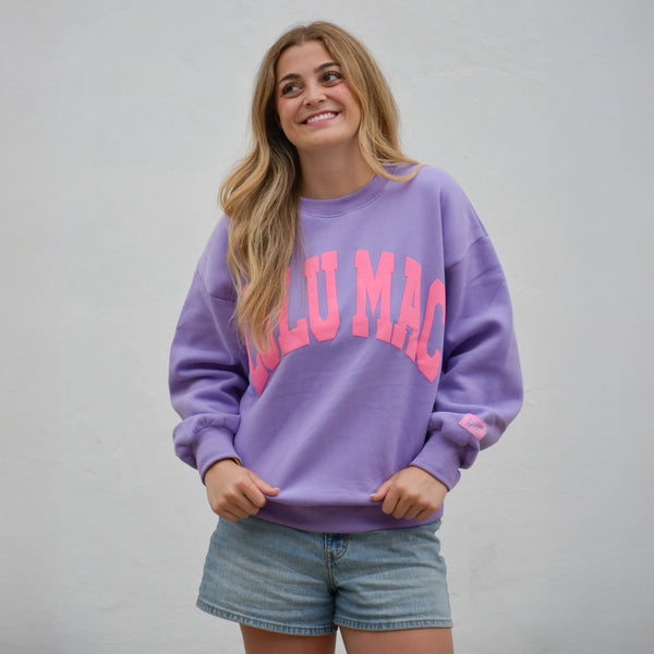 Lulu Mac Adult Sweatshirt in Purple/Pink Puff