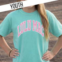 LULU MAC Dot Chalky Mint Youth Comfort Colors Tee