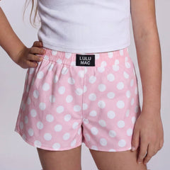 Lulu Mac Kids Light Pink Polka Dot Shorts