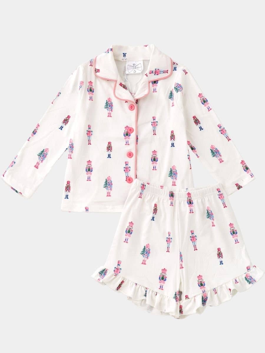 The Hair Bow Co. Pink Nutcracker Christmas Pajama Sets