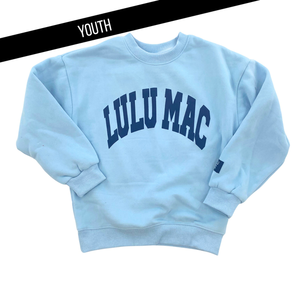 Lulu Mac Kids Sweatshirt LIGHT BLUE WITH NAVY PUFF