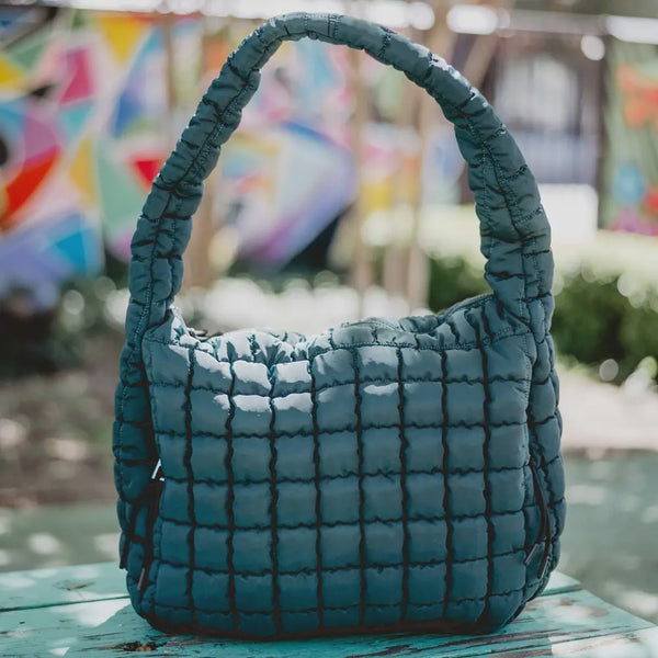 KATYDID OVERSIZED QUILTED HOBO TOTE BAG
