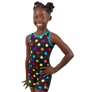 Snowflake Designs Lots of Dots Gymnastics Biketard