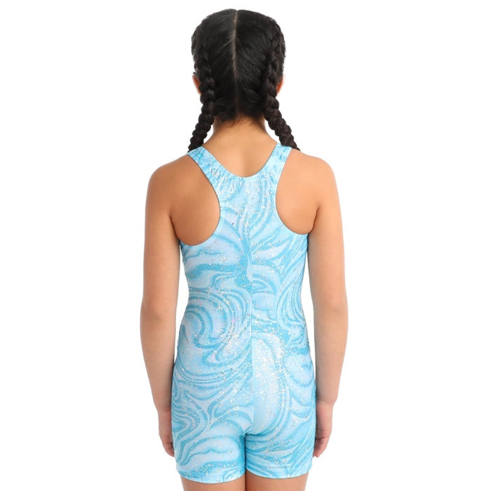 SFD BLUE RAZZLEBERRY T-BACK GYM BIKETARD