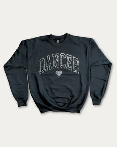 TRENDY TRENDS VARSITY DANCER CREWNECK W/RHINESTONES