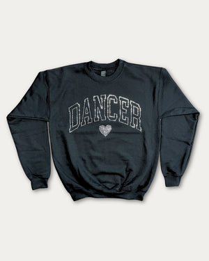 TRENDY TRENDS VARSITY DANCER CREWNECK W/RHINESTONES