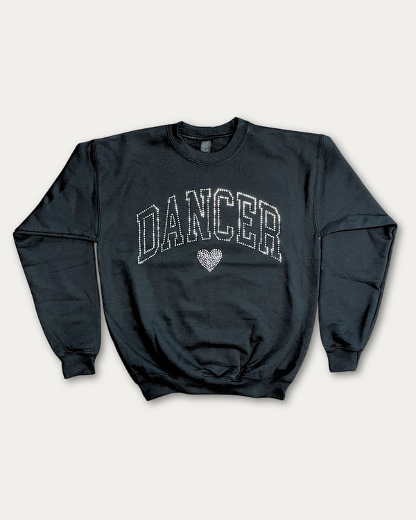 TRENDY TRENDS VARSITY DANCER CREWNECK W/RHINESTONES
